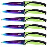 SiliSlick Steakmesser Set - Schillernd/Regenbogen Titanbeschichtete Edelstahlmesser...