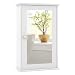 TANGKULA Mirrored Bathroom Cabinet Wall Mount Storage Cabinet Single Doors Medicine Cabinet White