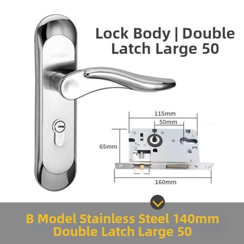 Serrure de porte simple ou double languette FACAIIO pour intimité chambre - 6