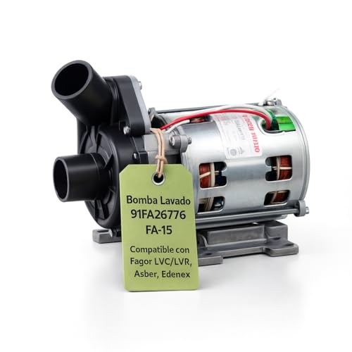 CubetasGastronorm ® Bomba Lavado Lavavajillas Industrial 230V 91FA26776 FA15 LVC LVR Motor 0 26kW 0 35HP Entrada 38mm Salida 38mm Recambio Compatible Con Fagor Asber Edenox LVC12 LVR12 2750rpm 50