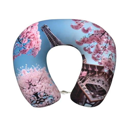 WYCZHY Almohada de viaje de avión de la Torre Eiffel de París, regalo para el cuello, almohada de espuma viscoelástica, almohada de viaje para oficinas y coches