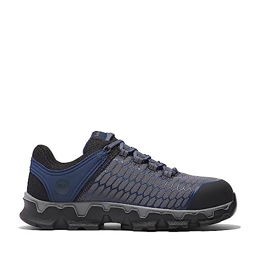 Timberland PRO Men's Powertrain Sport Alloy Safety Toe Industrial Athletic Work Shoe, Grey/Navy, 8.5 Wide