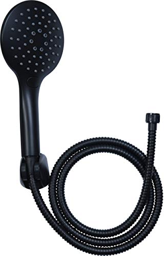 Cornat Noir TECBE3301 Regadera de mano negra 125 mm 3 tipos de chorro