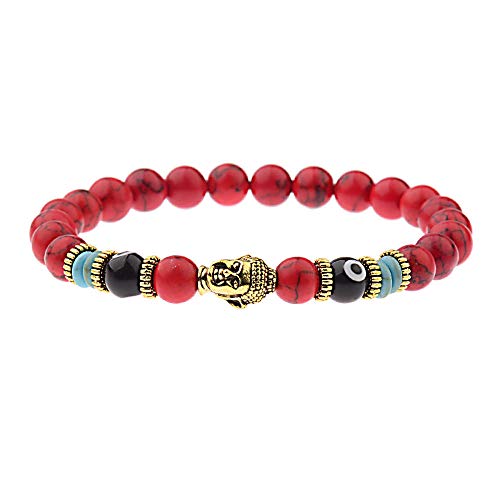 Pierre naturelle turquoise rouge et perles de tête pour accessoire de mode personnalisé