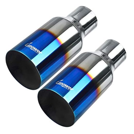Upower Pack of 2 Exhaust Tip Single Layer Straight 304 Stainless Steel for ID: 2.5 inch/OD: 4"/ Length: 9"