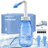 Nasendusche, Sinus spülung, Neti Pot mit Salz, Neti Pot zum Spülen der Nase mit 30 Paketen Nasenwaschsalz und Thermometer Aufkleber, Nasensessus Spülen -Kit für Erwachsene und Kinder (300 ml)