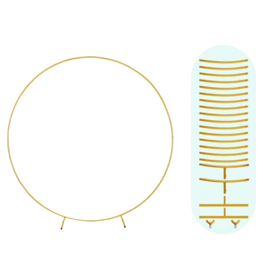 Metall Ballonbogen Ständer,Runder Hochzeitsbogen Rahmen für Dekoration | Kreisförmiger Bogen Rahmen,DIY Hintergrundständer für Blumen,Ballons,Hochzeit,Party und Feier,2,2x2,2m