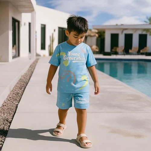 Image of Kidbea Kids Cotton T-Shirt and Shorts Set | Soft Breathable Co-Ord Outfit for Boys | Trendy & Stylish Summer Wear | Boys Clothing Set