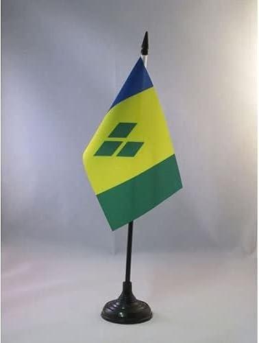 Miniatura 275 de Bandera de mesa Colombia 5'' x 8'' - Bandera de escritorio colombiana 8.3 x 5.5 in - Barra y base de plástico negro - AZ FLAG