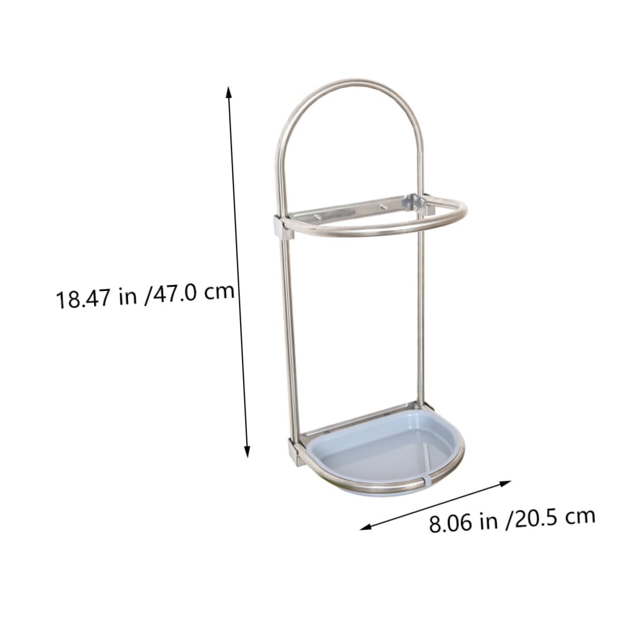 HANABASS Supporto Portaombrelli da Parete Pieghevole in Acciaio Inossidabile Organizer Multiuso per Ingresso Casa Design Compatto Argento e Azzurro