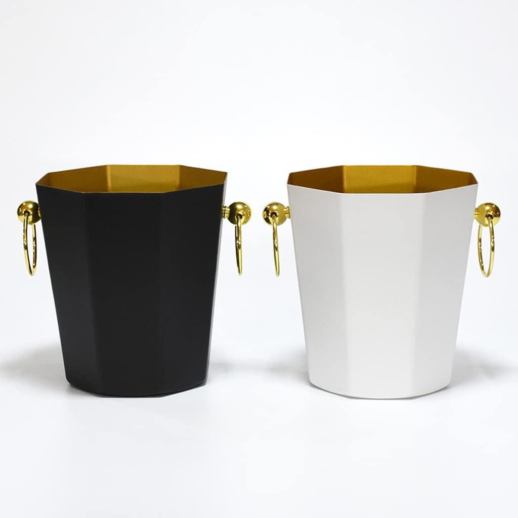 Cubo de hielo aislado de acero inoxidable portátil para champán, cerveza, vino, mantener más fresco, fiesta, octágono, gran capacidad, cubos de hielo de 5 litros para fiestas (B)