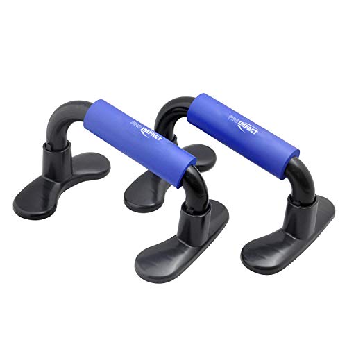Pro Impact Push Up Handles with Non-Slip Foam Grips - Portable, Durable, Lightweight Push-Up Bars for Home Gym, Strength Training, Core Exercises, Dips, V-Sits, Shoulders & Back Workout