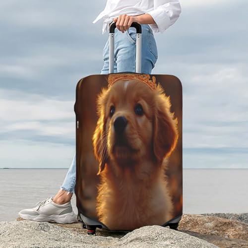 A Dog Under The Sunset Durable Luggage Cover Suitcase Protector Anti-Scratch Luggage Cover Fits 18-32inch Luggage, Black, X-Large3