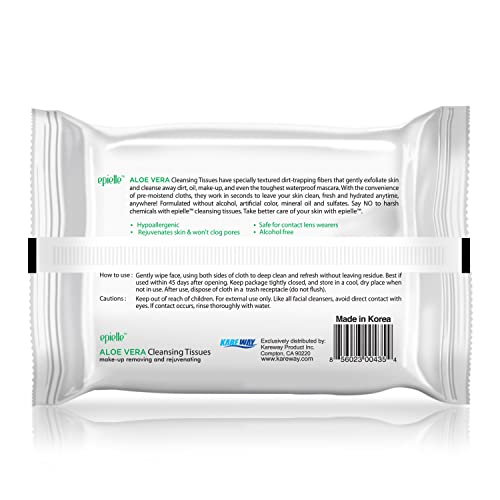 Epielle New Makeup Remover Cleansing Wipes Tissue - Vitamin C 30 Count 6 Pack Gentle For All Skin Types Daily Facial Cleansing Towelettes Removes Dirt, Oil, Makeup (Vitamin C) Beauty Stocking Stuffers Gift #TOP5