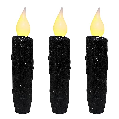 Velas LED sin llama cónicas decorativas con purpurina para regalar en bodas y Navidad