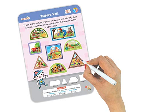 Braintastic Educational Game/Toys: Shapes, Pattern & Colors Reusable Activity Sheet for Kids (3-6 Years) with Free Puzzle 3