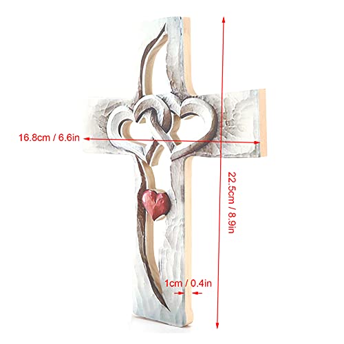 Hztyyier Houten muur opknoping kruis houten kruis muur decoratie, opknoping muur kruis, Jezus Christus muur kruis voor thuis woonkamer decor accessoire - Image 3
