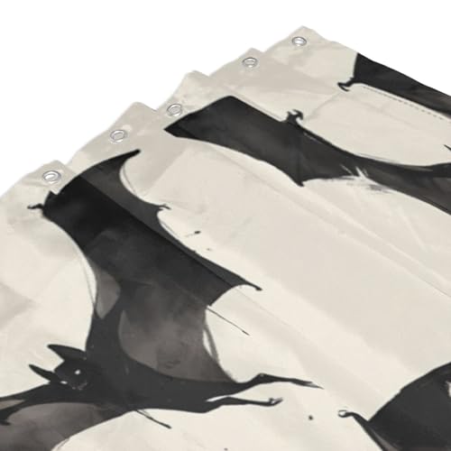 Rideau de douche imperméable avec chauves-souris en polyester