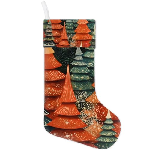 Christmas Stockings, 17.7in Xmas Tree Xmas Stocking Gift Treat Bags Dreamy Tree Xmas Stocking Hanging Ornaments for Xmas Party Gift Filler Fireplace Christmas Tree Decoration