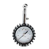 NUZAMAS 2' Dial Premium Tyre Pressure Gauge, Heavy Duty Car & Motorbike with Chucks - 60 PSI, Compact Size, Light Weight Discharge Valve