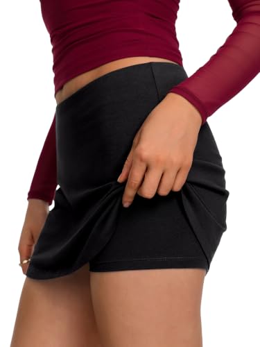 REORIA Women's Low Rise Skirts Micro Mini Skorts with Built-in Shorts - Image 6