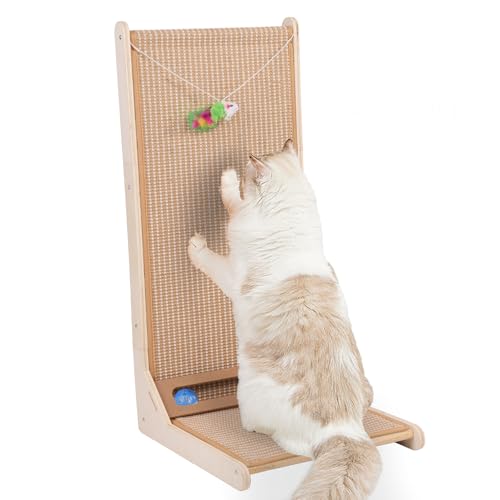 Sisal Cat Scratchers for Indoor Cats, 26.8'' L-Shape Cat Scratchi...