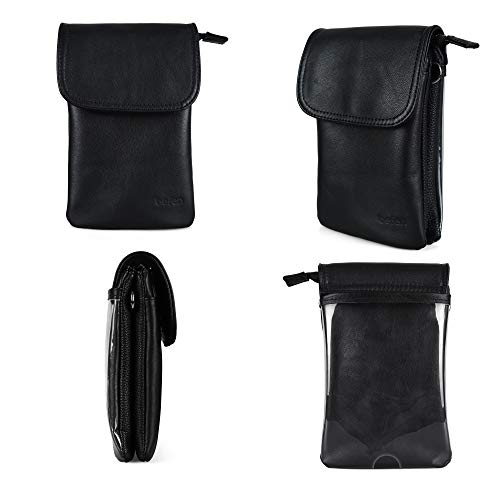 Image of befen Genuine Leather Small Crossbody Bags for Women Cell Phone Bag Cross Body Purses,Silver Zipper