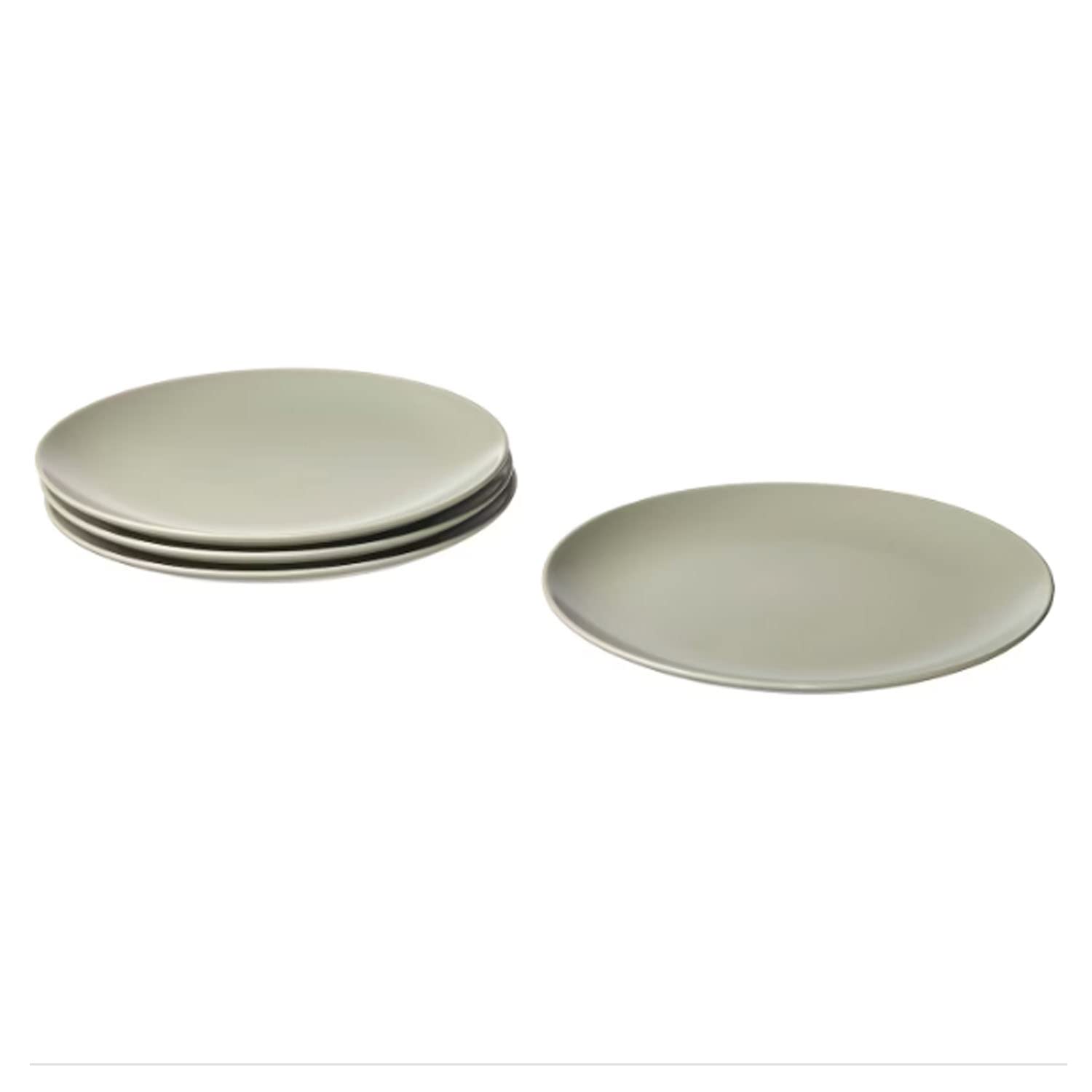 Ikeaa Stoneware Plate, Matt Green, 26 cm (10 ") Pack of 4