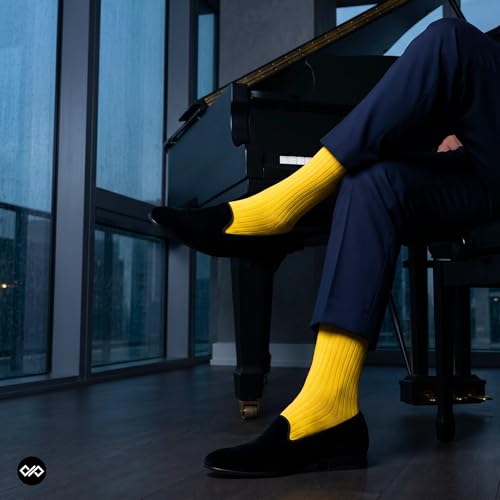 Image of DYNAMOCKS Men's and Women's Combed Cotton Crew Length Socks (Pack of 1, Multicolour) (Size UK 7-12)