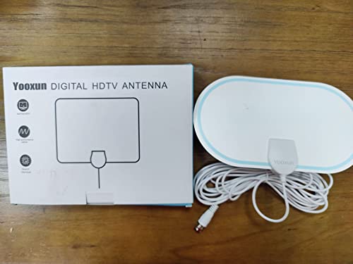 Yooxun TV Antenna for Smart TV, Antenna TV Digital HD Indoor, TV Digital Antenna Indoor for Smart TV, HDTV Antenna Indoor Digital TV Antenna Amplifier Signal - VHF UHF Signal Coaxial Cable, White