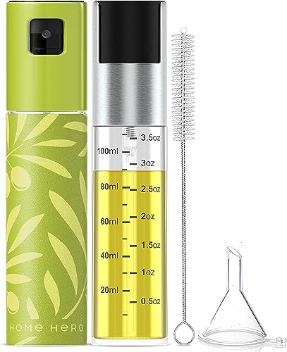 [2-pack 120ml] Pulverizador Aceite Spray Freidora Aire - Vidrio y Inox Spray Aceite Cocina -...