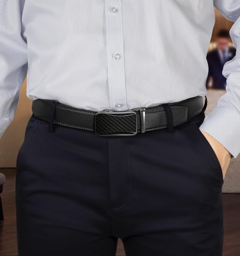 Mens Ratchet Belt, Adjustable Slide Belt For Gift Mens Dress Casual 1 3/8",Size Adjustable2