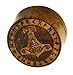 Produktbild Flesh Holz Plug Mjölnir Viking Wikinger Kelten Triskele Thors Hammer mit Runen Ring, double flared Tunnel Expander Dehner aus Teakholz in braun, unisex Lobes Piercing Laser Gravur, 10mm - 20mm