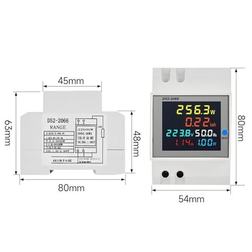 Compteur d'énergie électrique triphasé 380V moniteur tension rail Din