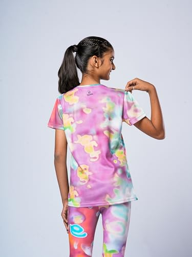 Image of Girl's Active Sports Wear Solid Short Sleeve Running Workout Tshirts Athletic Tops Lightweight Quick Dry Training Yoga Round Neck Tshirt (4 to 14 YRS)