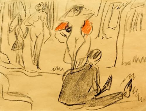 Impresión sobre lienzo Tram e treno de Kirchner, cuadro de decoración de 60x90cm