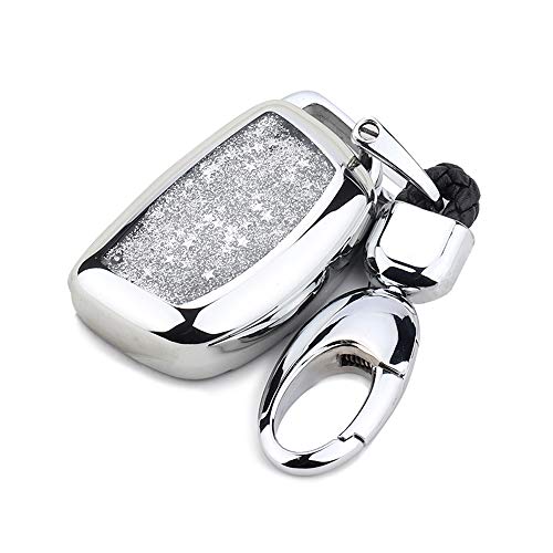 YIJINSHENG TPU Car Key Soft Plating Protection Shell Case Cover for Hyundai Tucson Elantra Sonata Santa IX30 IX35 3/4 Buttons Smart Key Keyless Remote FOB Shell Key Chains (Silver) YIJINSHENG TPU Car Key Soft Plating Protection Shell Case Cover for Hyundai Tucson Elantra Sonata Santa IX30 IX35 3/4 Buttons Smart Key Keyless Remote FOB Shell Key Chains (Silver)