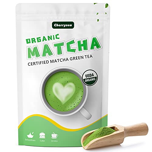 Matcha Green Tea Powder 4 Ounce Organic Matcha Powder, Cherrysea Premium Culinary Matcha Tea 100% Natural Sugar Free Matcha Tea Powder for Lattes Smoothies & Baking-115g