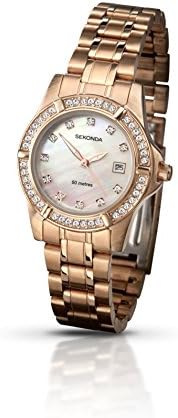Sekonda Ladies 28mm Stone Set Dress Watch 50m Water Resistant Date Window