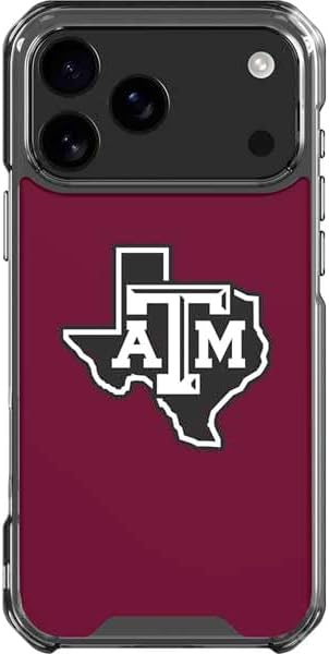 Skinit Clear Phone Case Compatible with iPhone 17 Pro Max - Officially Licensed Texas A&M University Black Logo Design