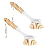 Kitchen Dish & Cast Iron Brush with Scraper, [2 Pack]...