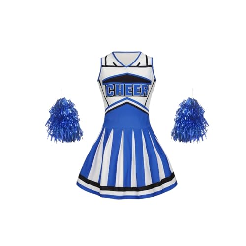 Costume de pom-pom girl rouge pour la fête d'école et les spectacles de danse de votre fille