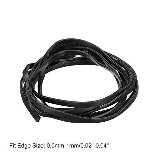 sourcing map U Kanal Randstreifen 11.5ft Länge Gummi Schutz Dichtung Streifen Kante Beschützer Flach Passt für 0.5-1mm Kante (5/32 B x 5/16 H) Schwarz
