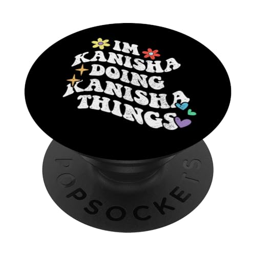 Retro Groovy Im Kanisha Haciendo Kanisha Cosas Divertidas Madre PopSockets PopGrip Adhesivo