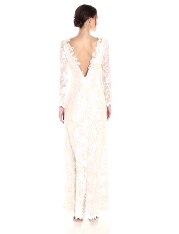 Watch Tadashi Shoji Women's Long Sleeve Lace Bridal Gown on Amazon Live