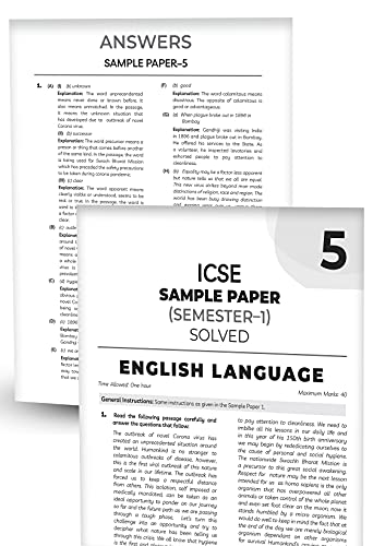 Image of Educart ICSE Semester 1 English Paper 1 (Language) + English Paper 2 (Literature) Class 10 Sample Papers MCQ Book For 2021 Exam (Based on 26th Aug ICSE Specimen Paper)