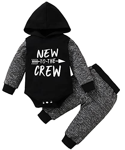 Image of Fullfamous Baby and Toddler Boys 100% Cotton 2 Piece Long Sleeve Sweatshirt and Sweatpant Jogger Pants Set Newborn-4T