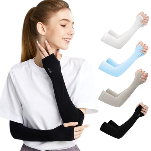 La mejor selección de Cubre brazos para el sol walmart los más solicitados. 50 Simpeak Mangas para Brazos, 4 Par Mangas para Brazos UV para Hombre y Mujer, Protector Solar para el Brazo de Hielo para Andar en Bicicleta, Pescar, Golf, Negro, Blanco, Gris, Azul