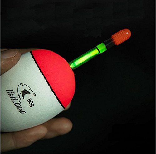 ICE SEA 5pcs 20g-40g EVA Foam Floats Bobber Fishing Floats +10pcs Fishing Luminous Sticks Glow Night Lighting Fishing Floats Bobbers Kit(6pcs 20g/30g/40g Float+12pcs golw Stick) - Thumbnail 2