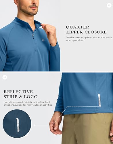 Image of G Gradual Men's Quarter Zip Pullover Running Athletic Shirts Long Sleeve